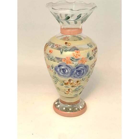 Vintage Tracy Porter Hand Painted Floral Rose Pastel Springtime Evelyn Vase - Picture 11 of 14
